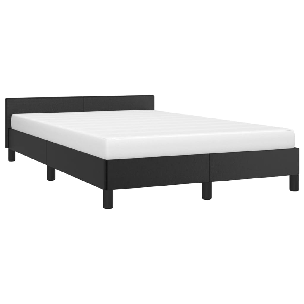 vidaXL gultas rāmis ar galvgali, melns, 120x200 cm, mākslīgā āda