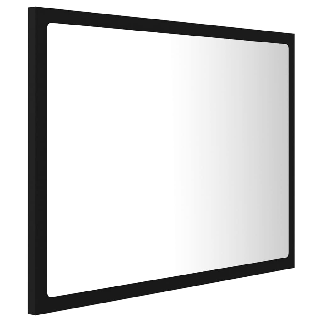vidaXL vannasistabas spogulis, LED, melns, 60x8,5x37 cm, akrils