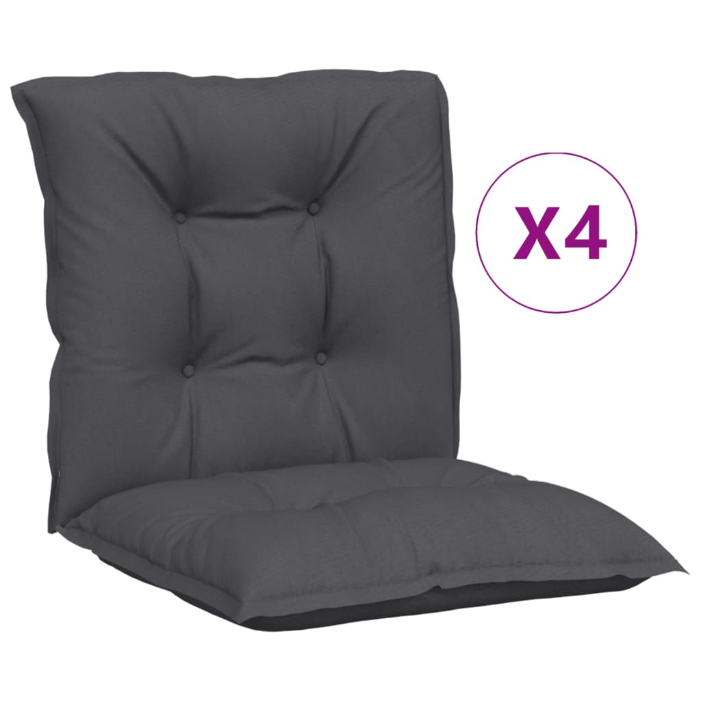 vidaXL dārza krēslu spilveni, 4 gab., pelēki, 100x50x7 cm, audums