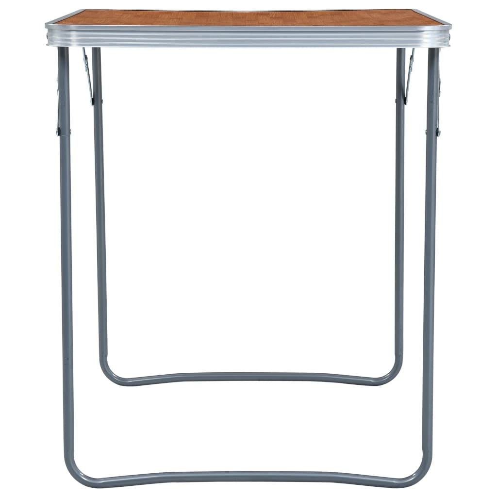 vidaXL saliekams kempinga galds, metāla rāmis, 80x60 cm