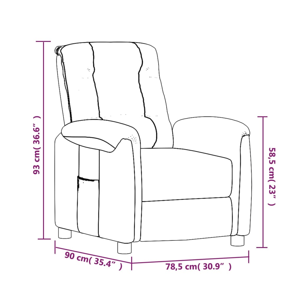 vidaXL atpūtas krēsls, atgāžams, brūns mikrošķiedras audums