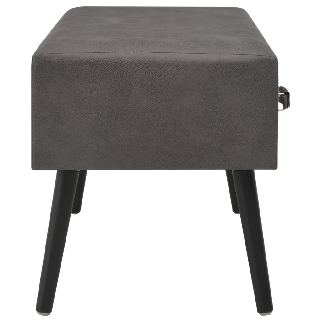 vidaXL kafijas galdiņš, 80x40x46 cm, pelēka mākslīgā āda