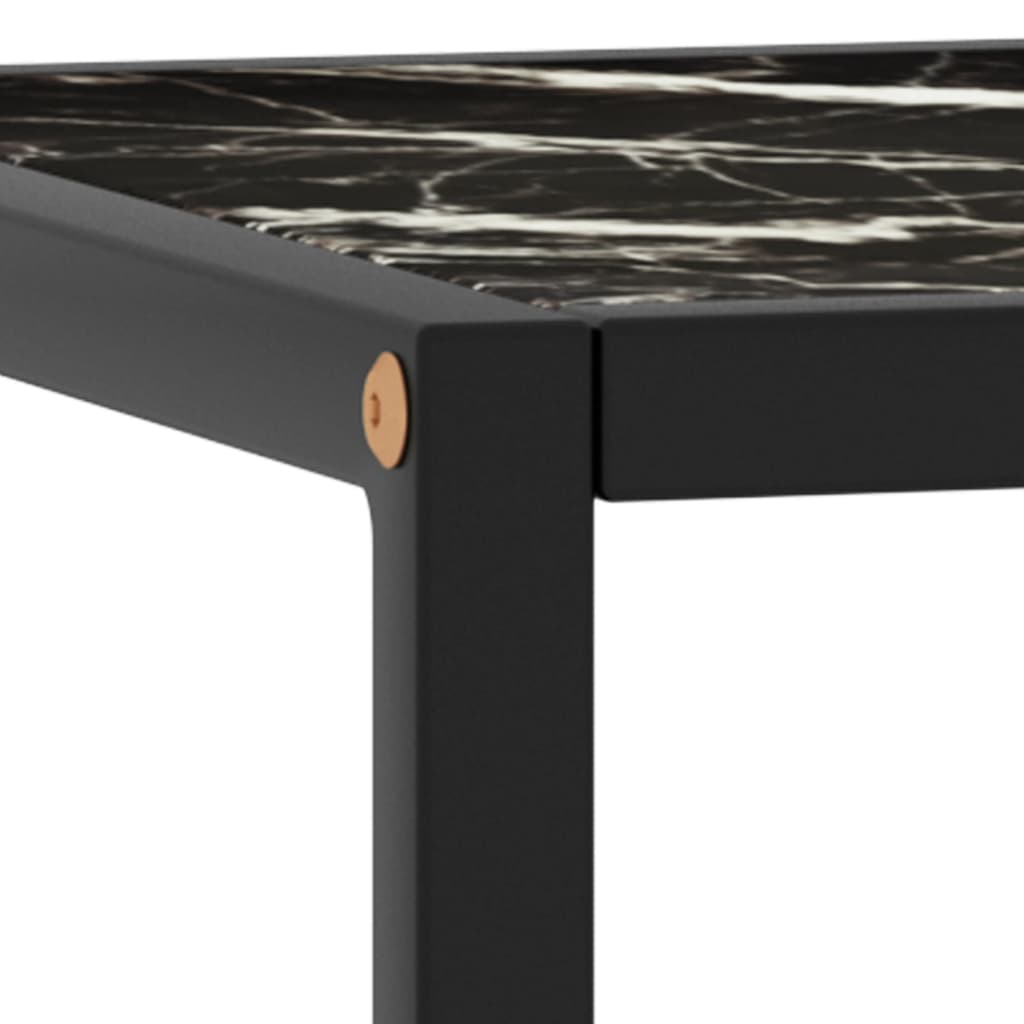 vidaXL kafijas galdiņš, 40x40x50 cm, melnbalts marmora raksts, stikls