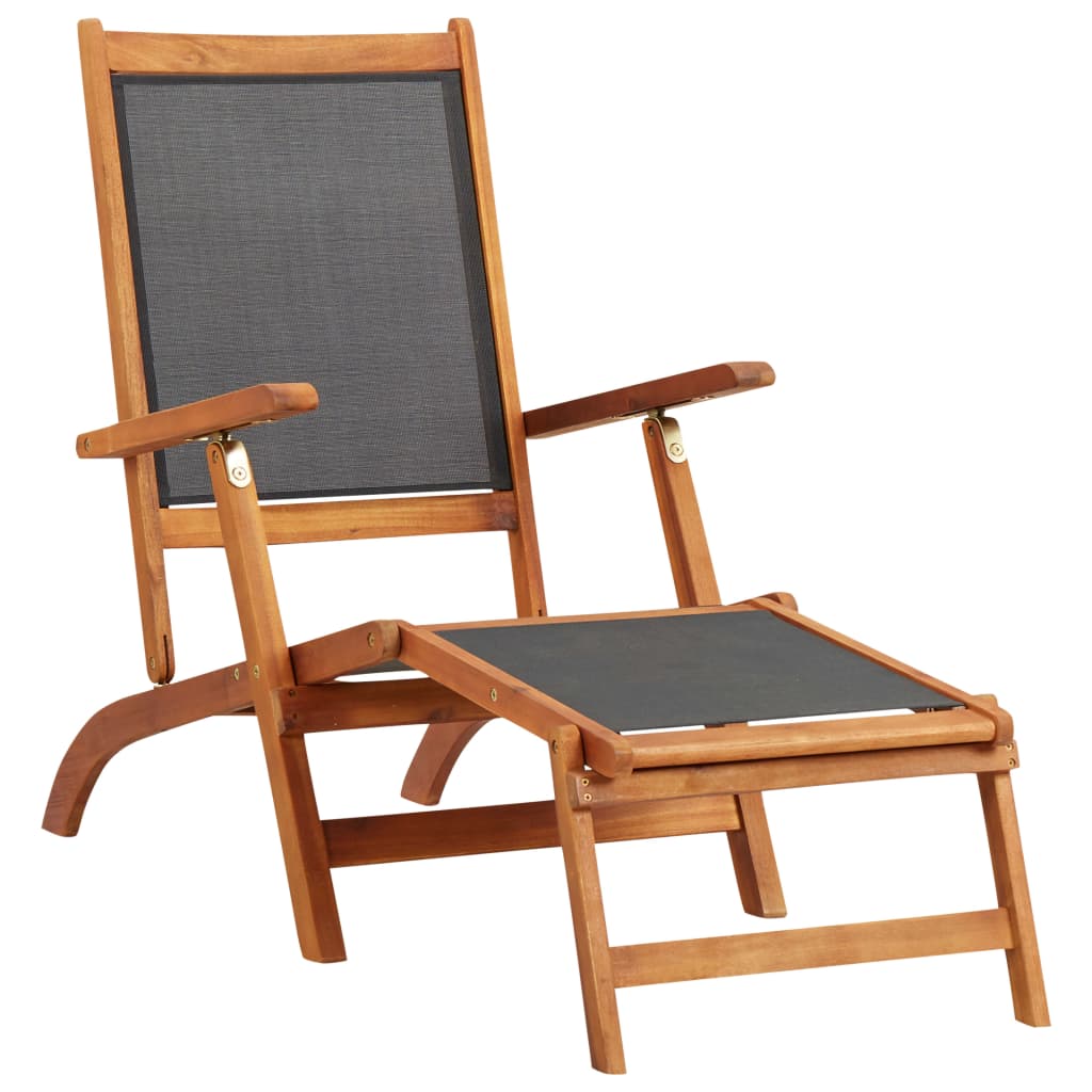 vidaXL āra pludmales krēsls, akācijas masīvkoks un tekstilēns