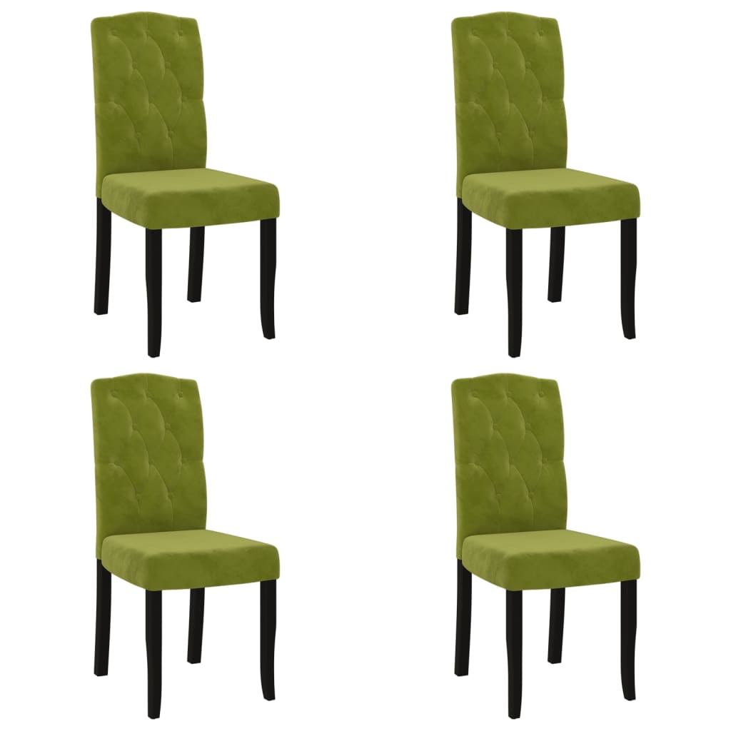 vidaXL virtuves krēsli, 4 gab., gaiši zaļš samts