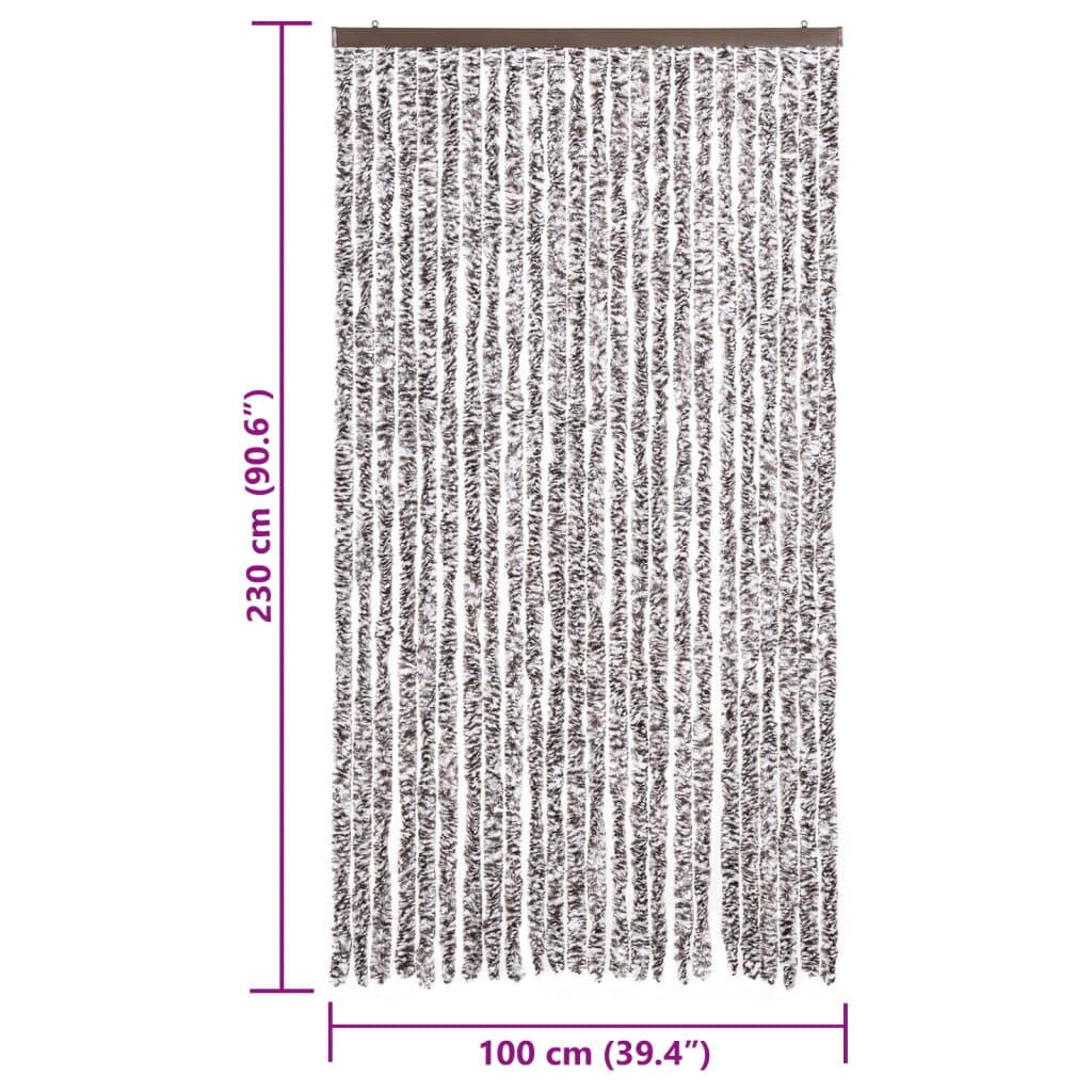 vidaXL kukaiņu aizkars, brūns un bēšs, 100x230 cm, šenils