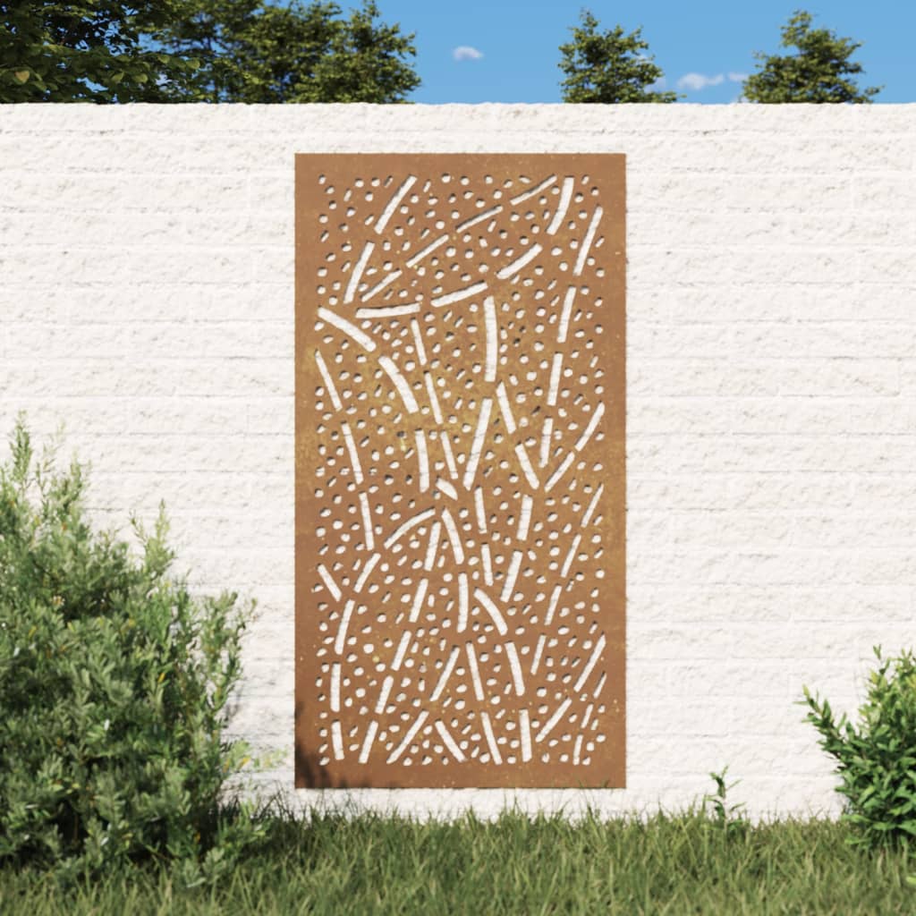 vidaXL dārza sienas rotājums, 105x55 cm, tērauds, rūsas efekts