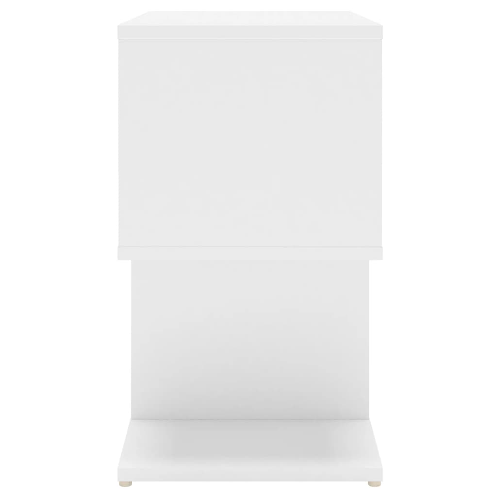 vidaXL naktsskapītis, balts, 50x30x51,5 cm, skaidu plāksne