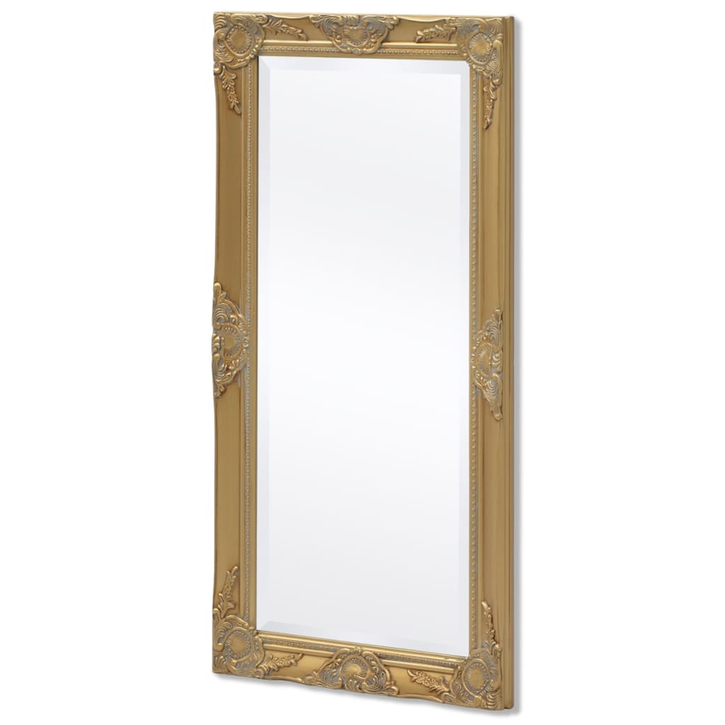 vidaXL sienas spogulis, 100x50 cm, baroka stils, zelta krāsā