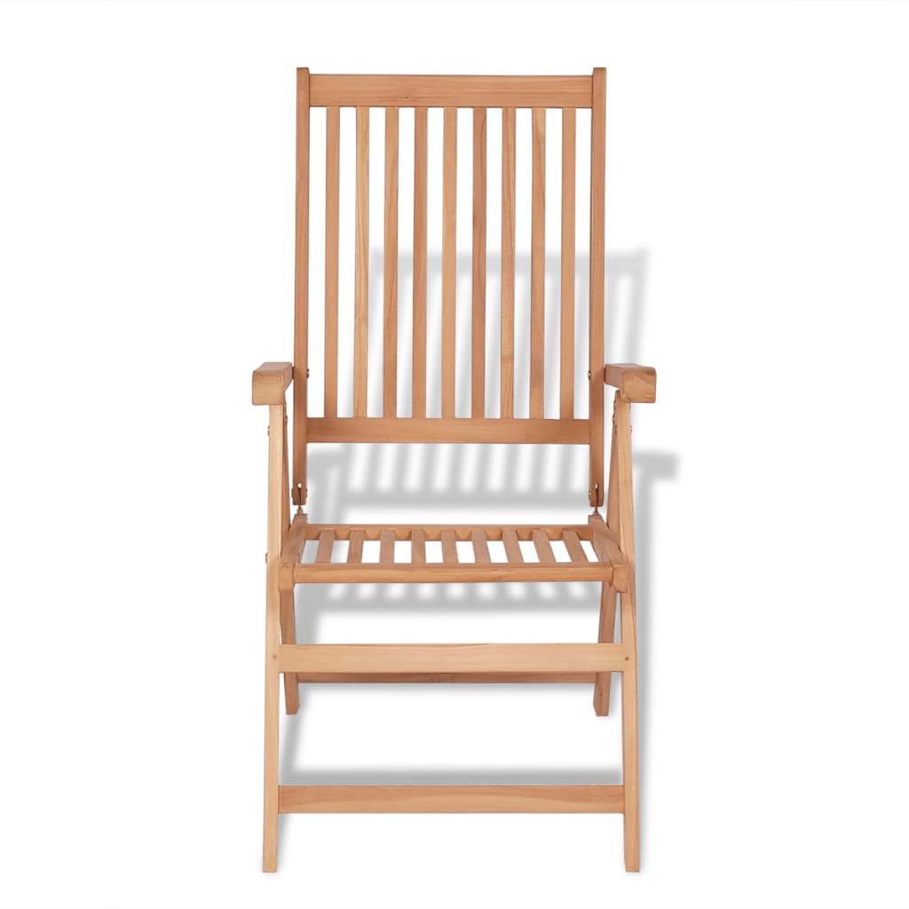 vidaXL atgāžami dārza krēsli, 2 gab., masīvs tīkkoks
