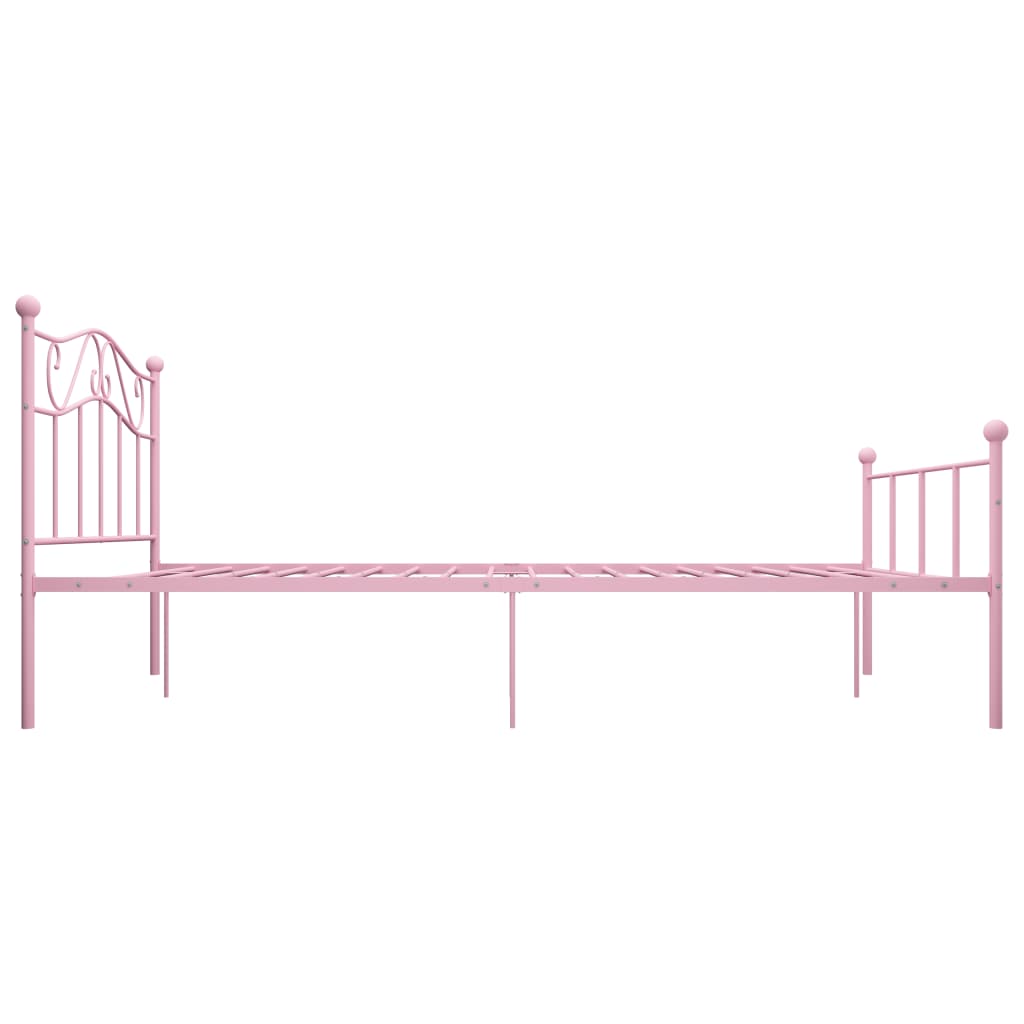 vidaXL gultas rāmis, rozā metāls, 160x200 cm