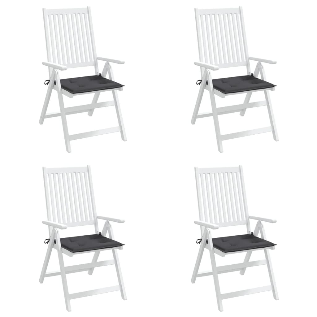 vidaXL dārza krēslu spilveni, 4 gab., pelēki, 40x40x3 cm, audums
