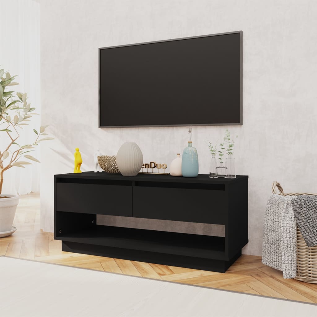 vidaXL TV skapītis, melns, 102x41x44 cm, skaidu plāksne