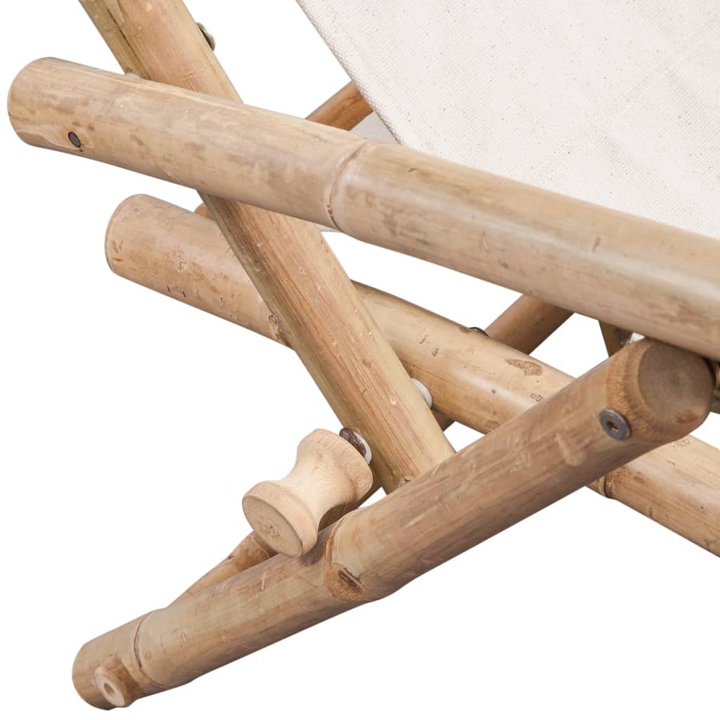 vidaXL pludmales krēsls, bambuss