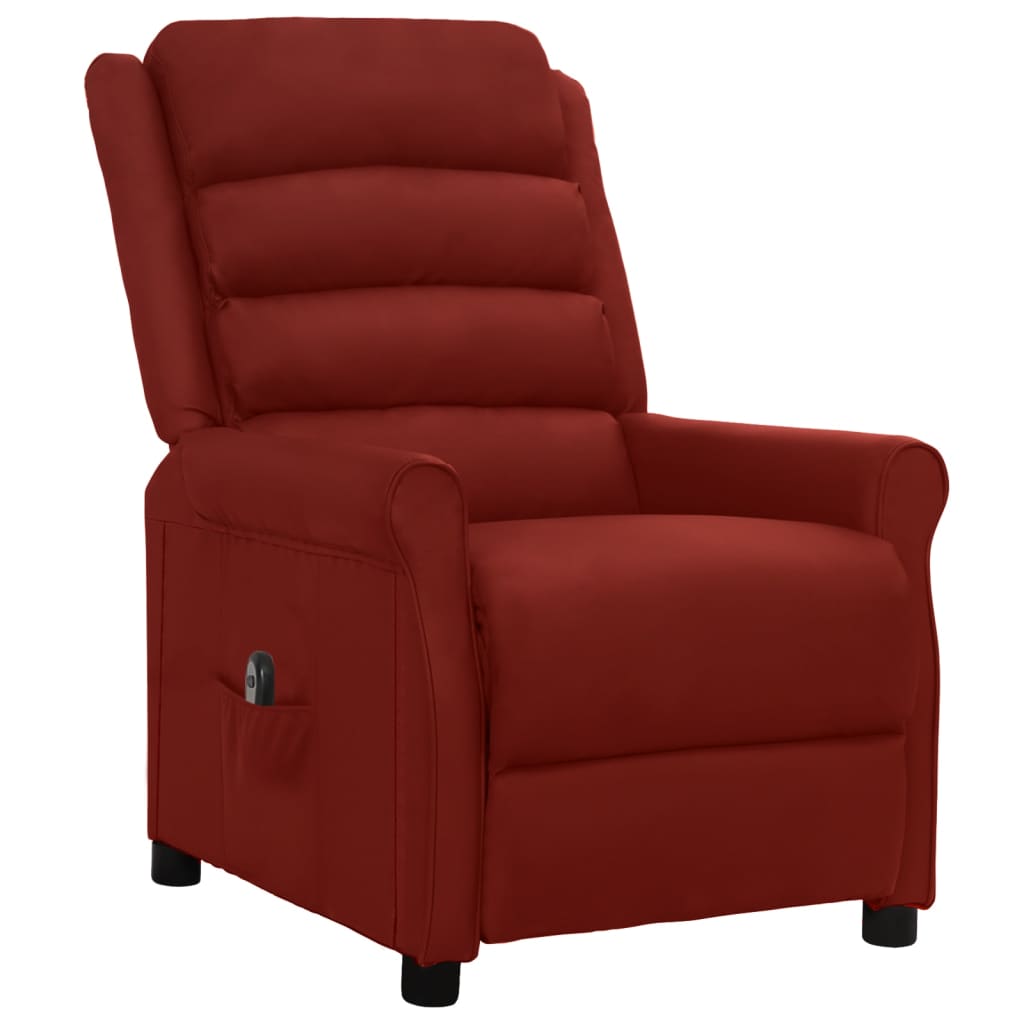 vidaXL elektrisks atpūtas krēsls, atgāžams, vīnsarkana mākslīgā āda