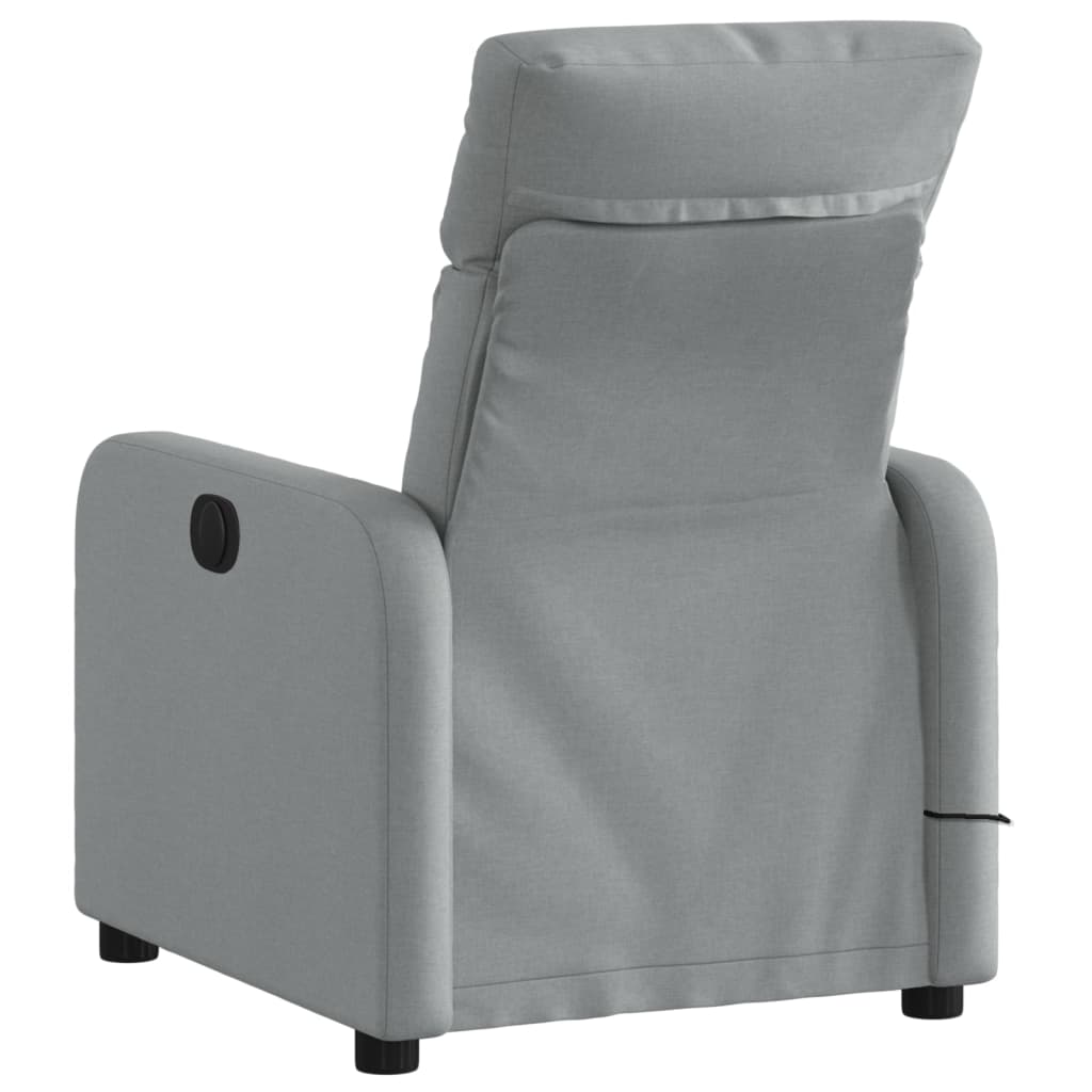 vidaXL masāžas krēsls, atgāžams, gaiši pelēks audums