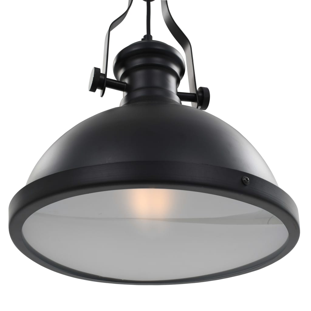 vidaXL griestu lampa, apaļa, E27, melna