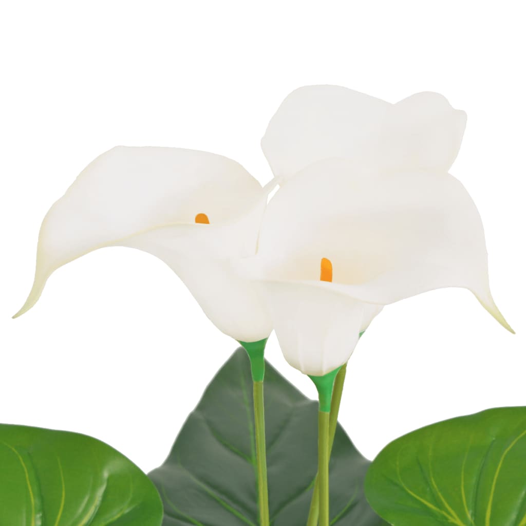 vidaXL mākslīgais augs, kalla llilija ar podiņu, 45 cm, balta