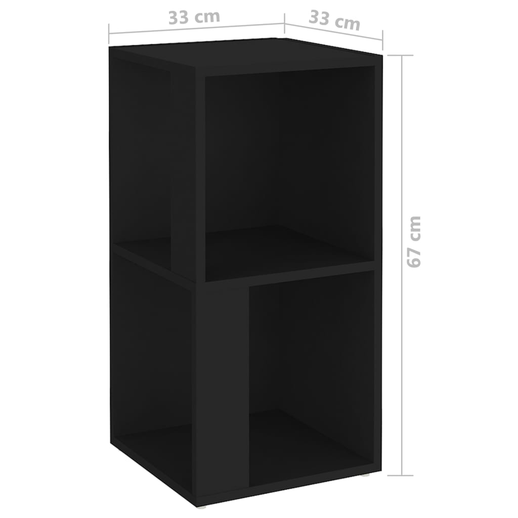 vidaXL stūra plaukts, melns, 33x33x67 cm, kokskaidu plātne