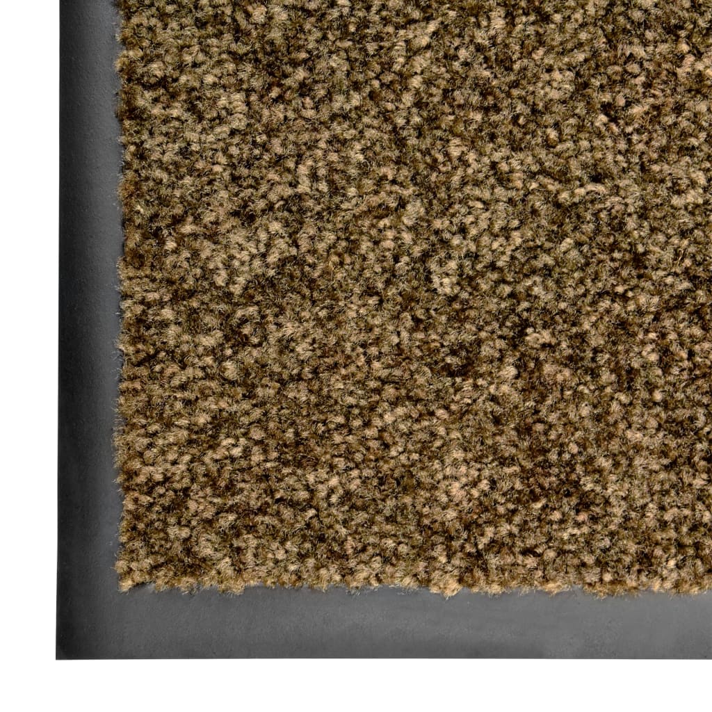 vidaXL durvju paklājs, mazgājams, brūns, 90x150 cm
