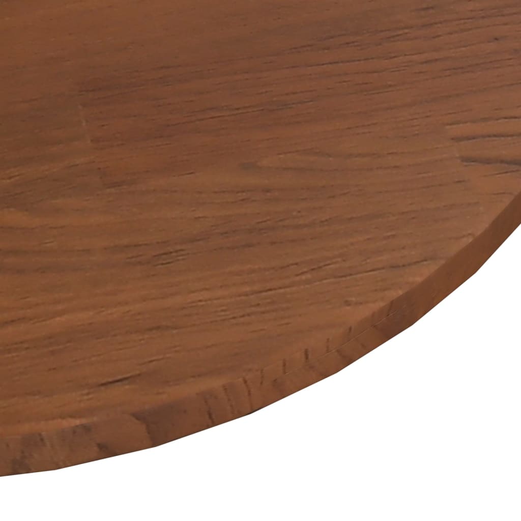 vidaXL apaļa galda virsma, tumši brūna, Ø50x1,5 cm, ozola masīvkoks
