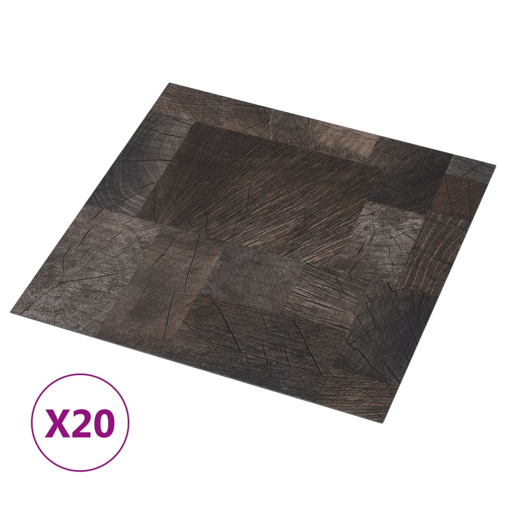 vidaXL grīdas flīzes, 20 gb., pašlīmējošas, 1,86m²,PVC, koka imitācija