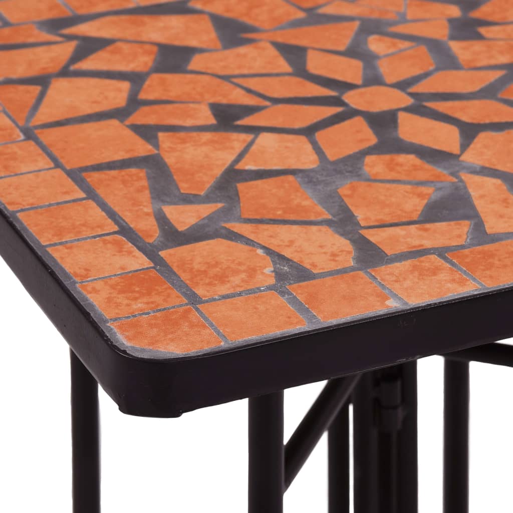 vidaXL mozaīkas galdiņš, sarkanbrūna keramika
