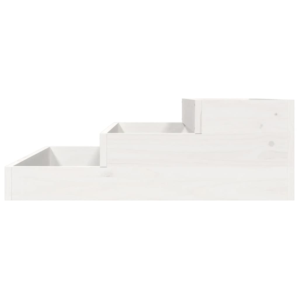 vidaXL puķu kaste, balta, 78x78x27 cm, priedes masīvkoks