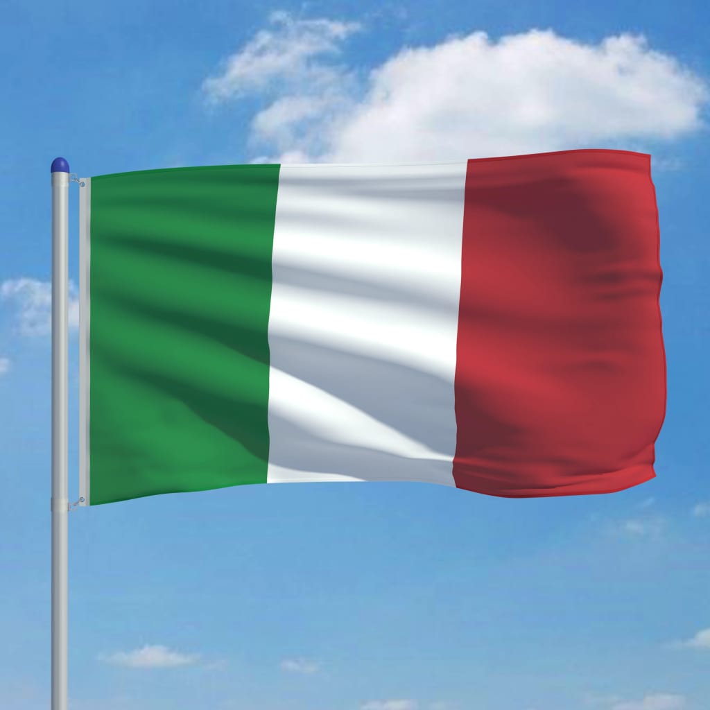 vidaXL Itālijas karogs un karoga masts, alumīnijs, 6 m