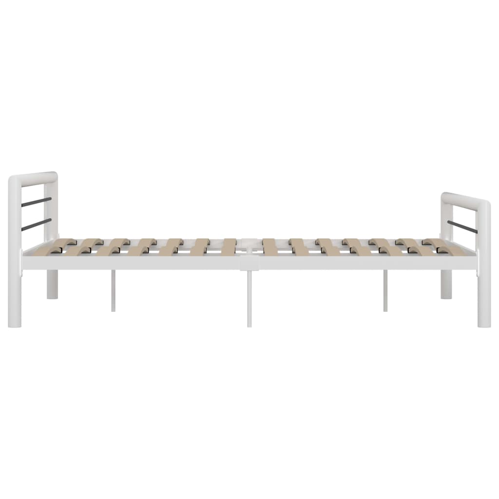 vidaXL gultas rāmis, balts ar melnu, metāls, 120x200 cm