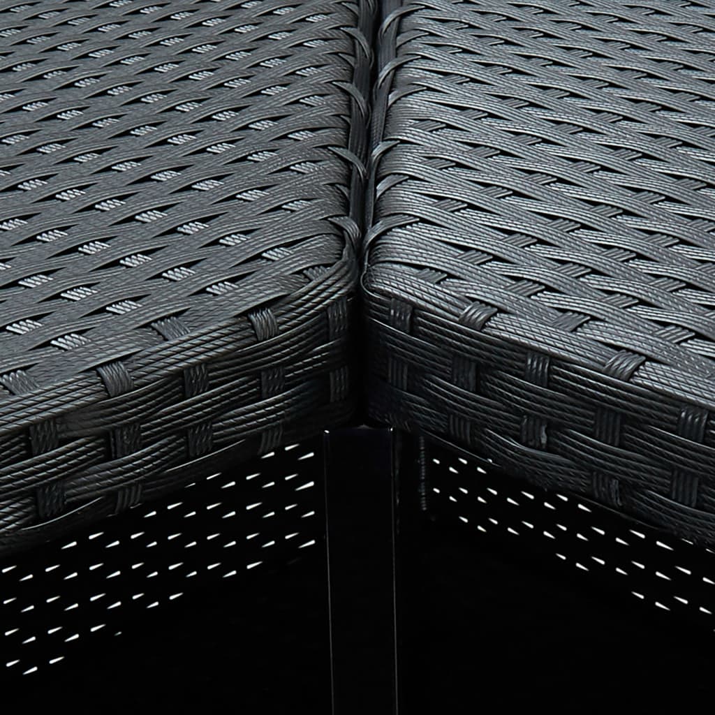vidaXL stūra bāra galds, melns, 100x50x105 cm, PE rotangpalma