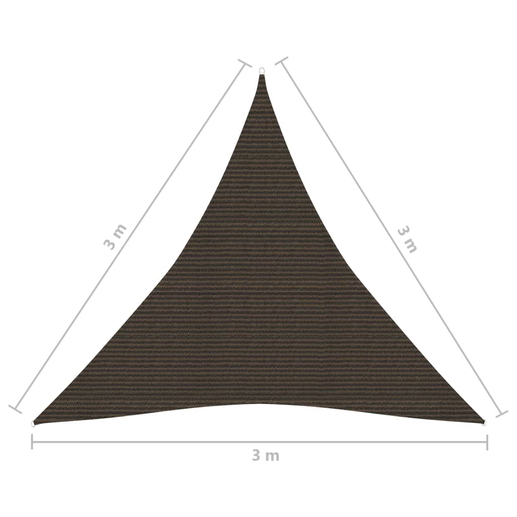 vidaXL saulessargs, 160 g/m², brūns, 3x3x3 m, HDPE