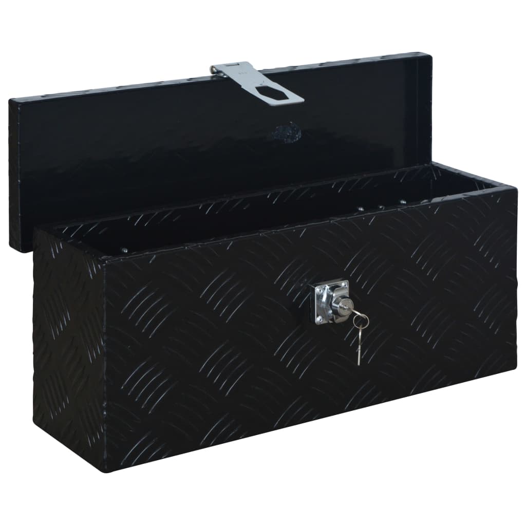 vidaXL alumīnija kaste, 485x140x200 mm, melna