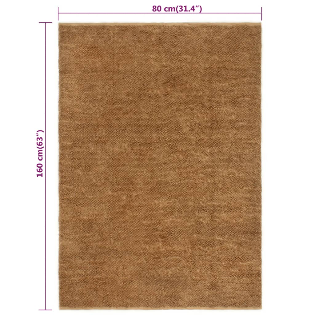 vidaXL paklājs, ar rokām darināts, 80x160 cm, džuta un kokvilna