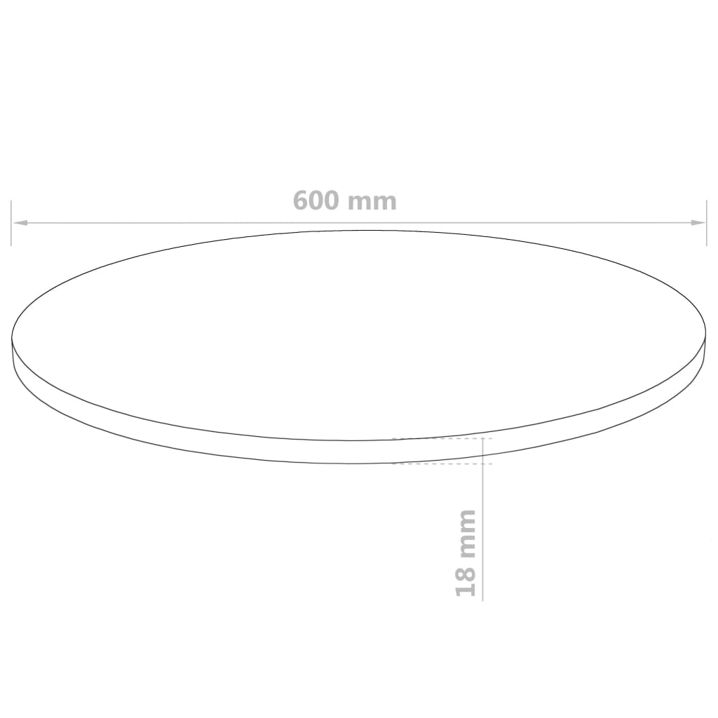 vidaXL galda virsma, 600x18 mm, apaļa, MDF