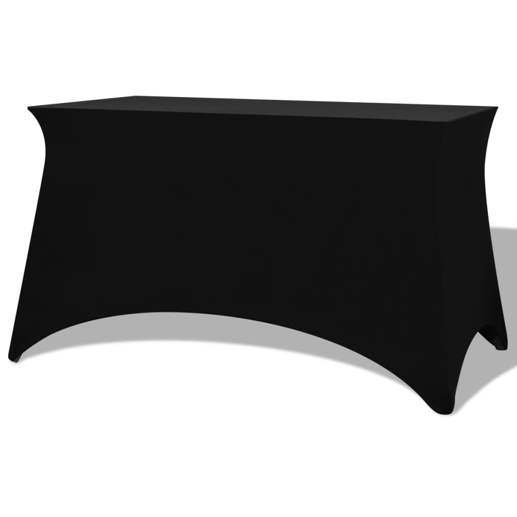 vidaXL galda pārvalki, 2 gab., 243x76x74 cm, elastīgi, melni