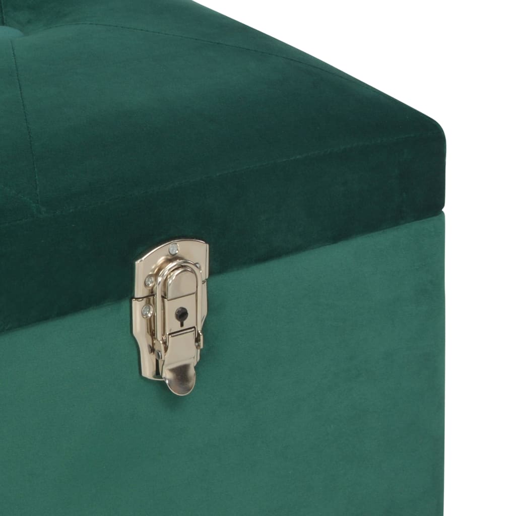 vidaXL sols ar kasti, 105 cm, zaļš samts