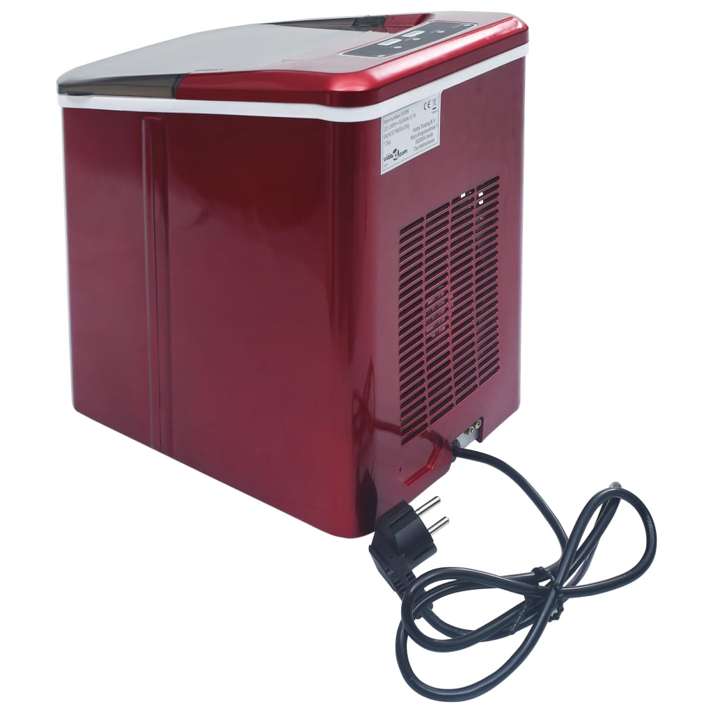 vidaXL ledus pagatavošanas ierīce, sarkana, 1,4 L, 15 kg/24 h