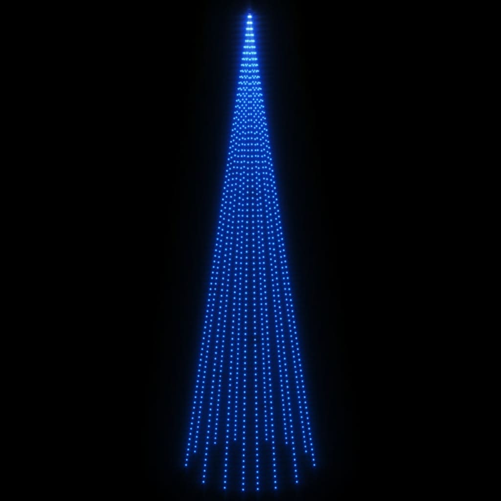 vidaXL Ziemassvētku egle karoga mastam, 1134 zilas LED, 800 cm