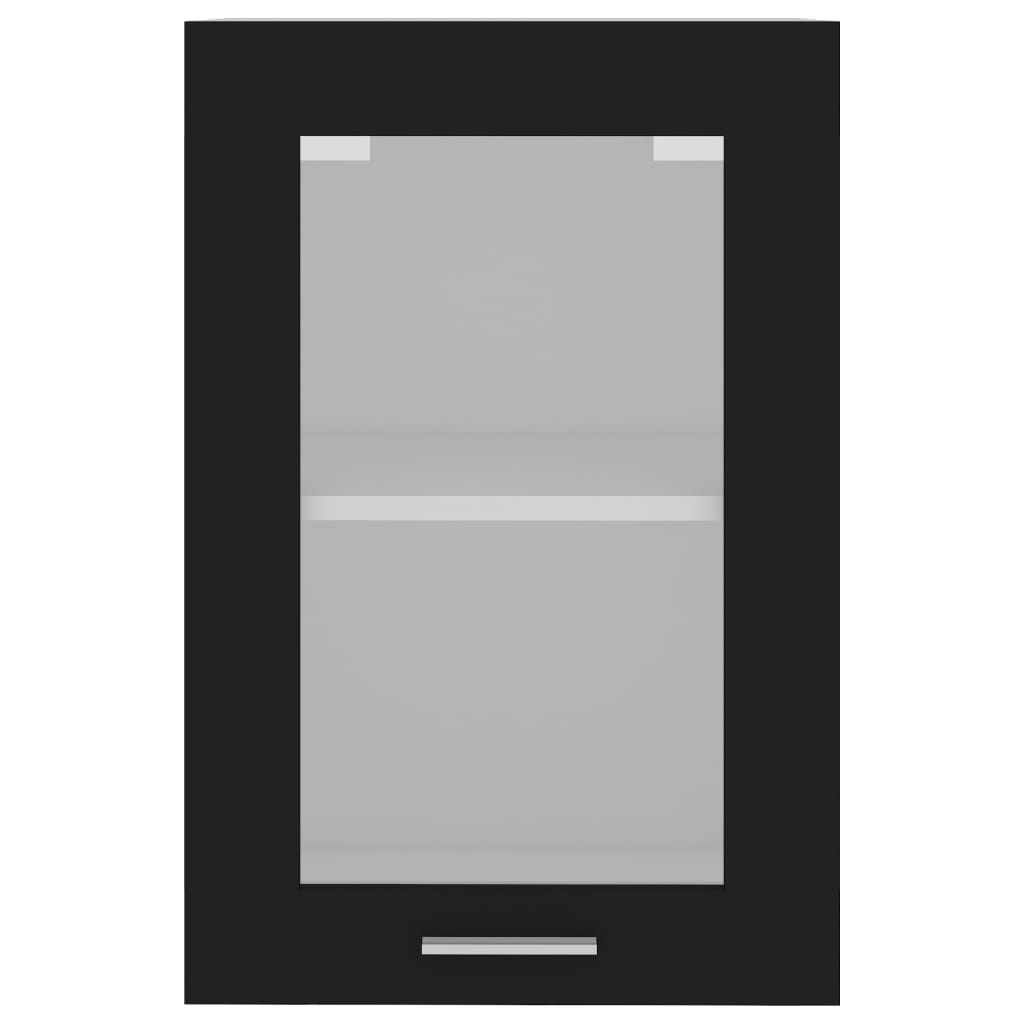 vidaXL virtuves skapītis, melns, 40x31x60 cm, stikls, skaidu plāksne