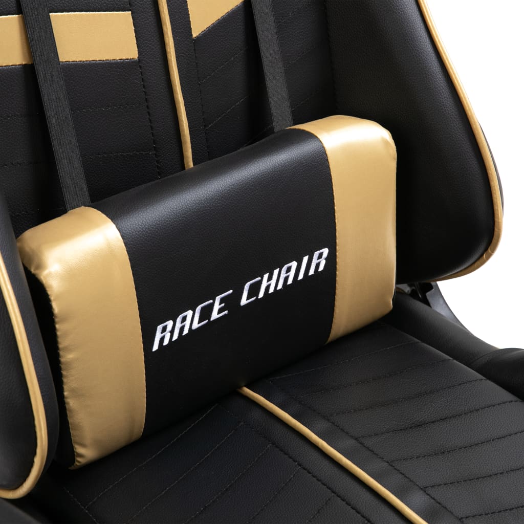 vidaXL datorspēļu krēsls, zelta krāsas mākslīgā āda