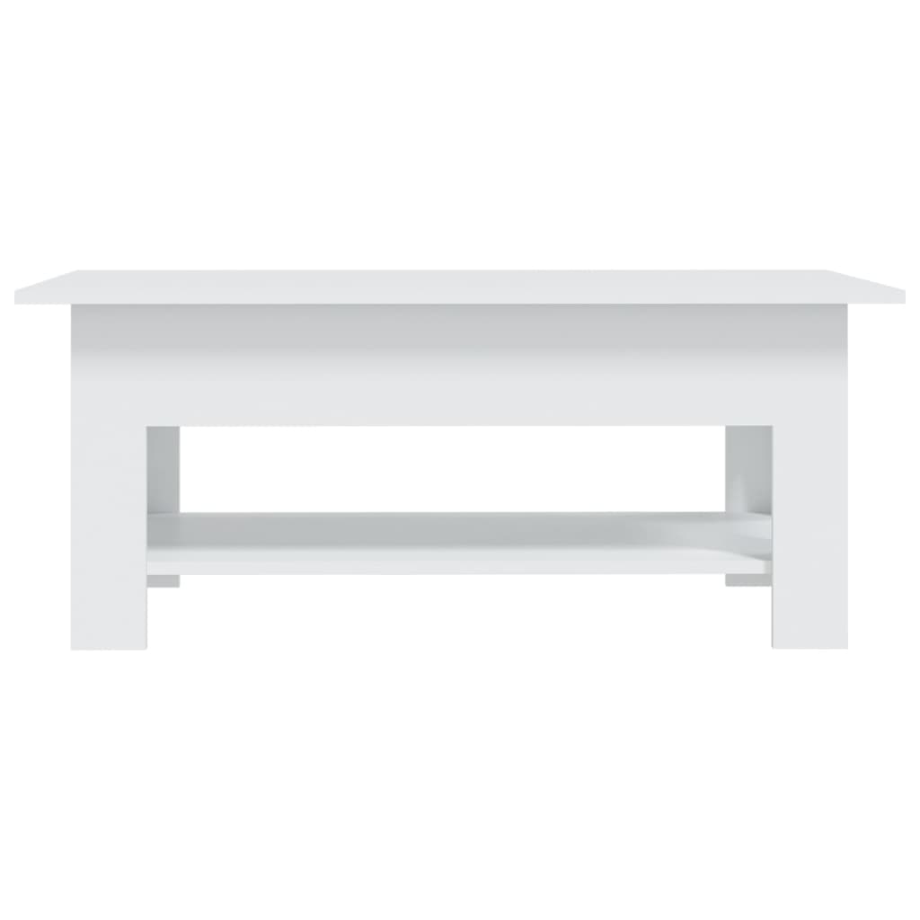 vidaXL kafijas galdiņš, balts, 102x55x42 cm, skaidu plāksne