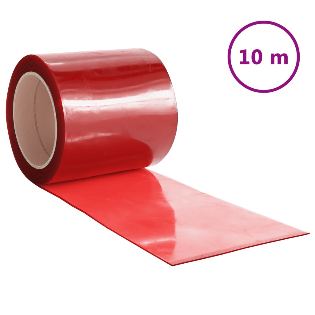 vidaXL durvju aizkars, sarkans, 200 mmx1,6 mm, 10 m, PVC