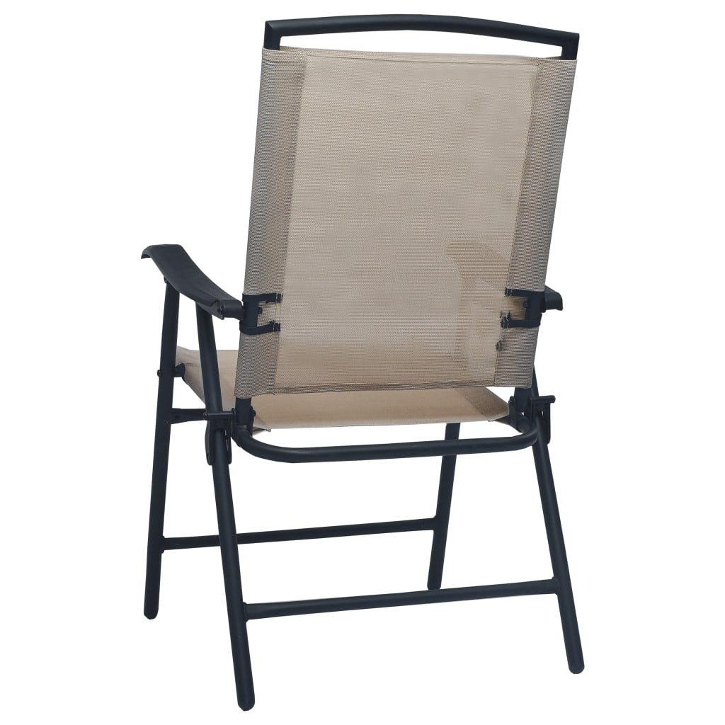 vidaXL saliekami dārza krēsli, 2 gab., tekstilēns, pelēkbrūni