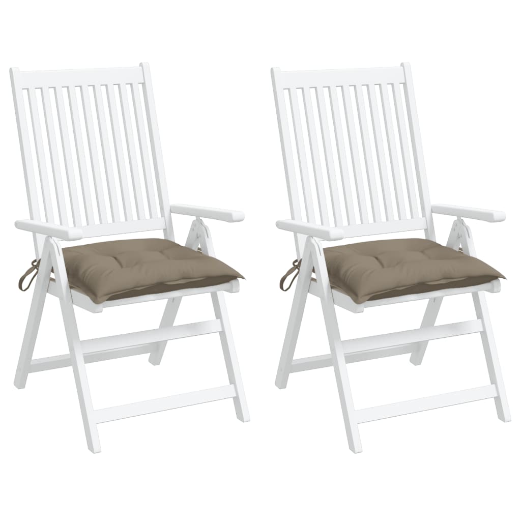 vidaXL dārza krēslu spilveni, 2 gab., pelēkbrūni, 50x50x7 cm, audums
