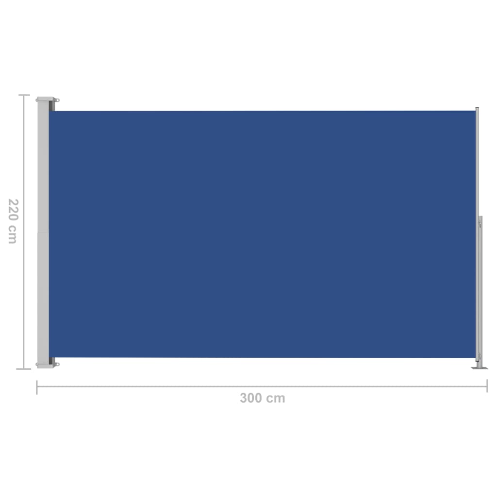 vidaXL izvelkama sānu markīze, 220x300 cm, zila