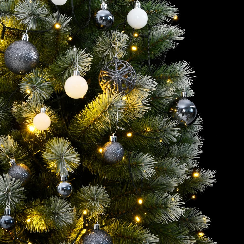 vidaXL mākslīgā Ziemassvētku egle, bumbiņu komplekts, 150 cm, 150 LED