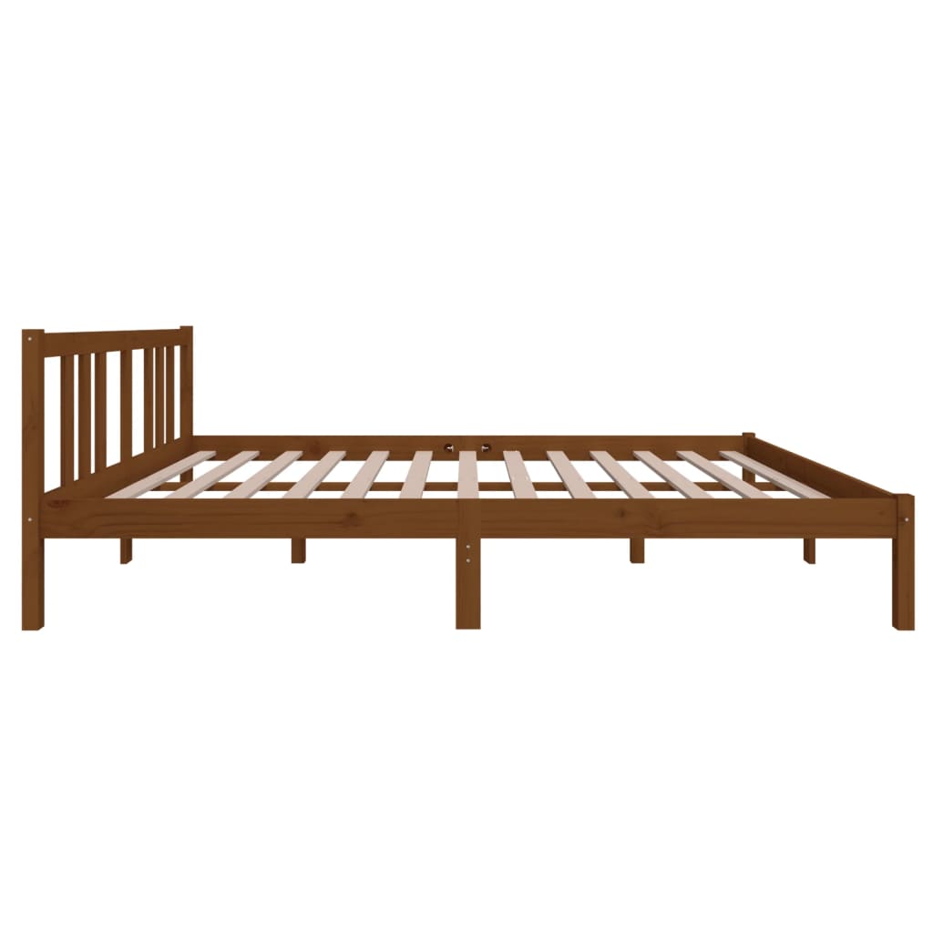 vidaXL gultas rāmis, medus brūns, masīvkoks, 140x200 cm