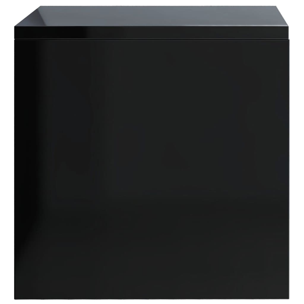vidaXL naktsskapīši, 2 gab., 40x30x30cm, spīdīgi melni, skaidu plāksne