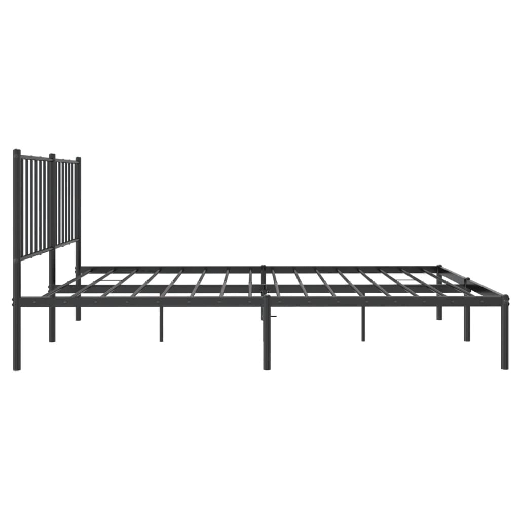 vidaXL gultas rāmis ar galvgali, melns metāls, 120x200 cm